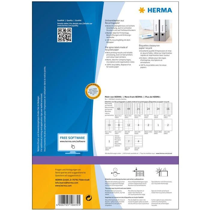 Herma Special 10835 Ordner-Etiketten 61x192 Weiß – Bild 3