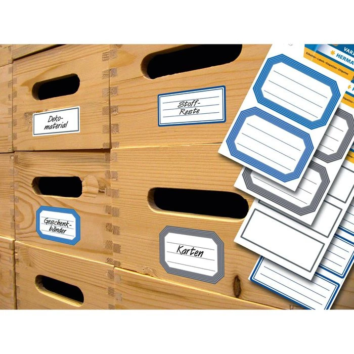 Herma Buchetiketten 5719 Vario, Liniert, 82 X 55mm, Mit Grauem Rand, 12 Etiketten – Bild 2