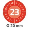 Zweckform Prüfplaketten 6945, Mit Jahreszahl 2023, Rot, Ø 20mm, Abziehsicher, 120 Stück