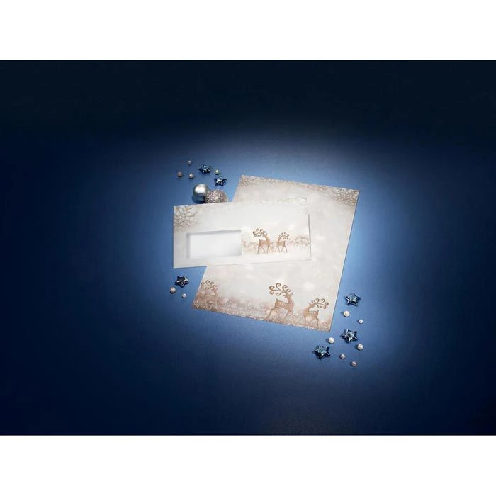 Sigel Weihnachtsumschläge DU228, DIN Lang, Brilliant Deer, Mit Fenster, 50 Stück – Bild 2