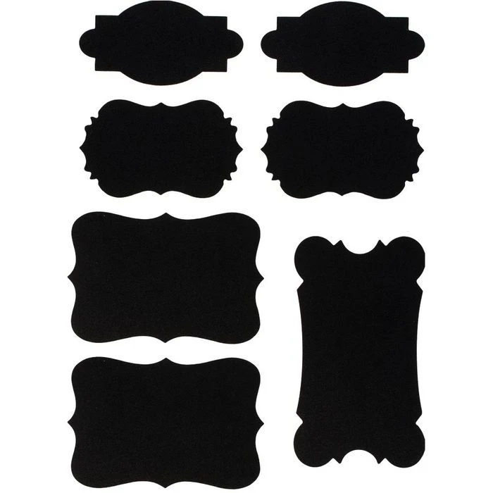 Stylex Tafeletiketten 36516, Verschiedene Größen Selbstklebend Schwarz 7 Stück – Bild 2