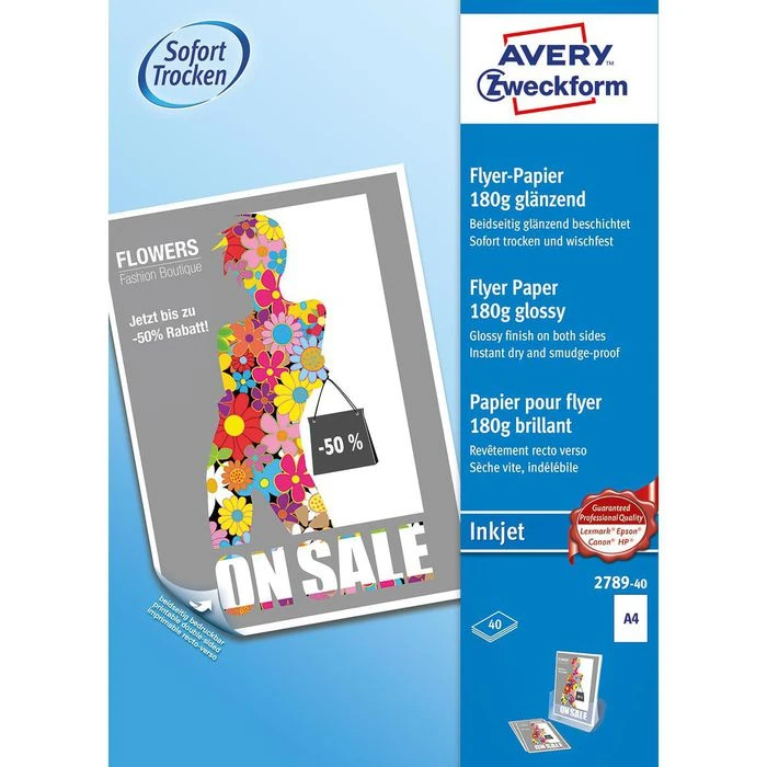 Zweckform 2789-40 A4 Flyer Papier Fotopapier 180g