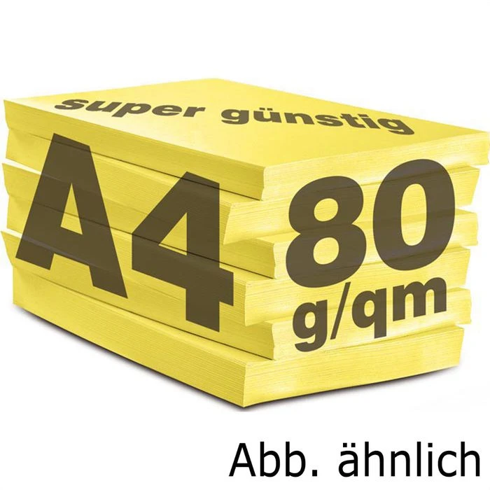 Inapa Tecno Colors, 2100011402, Kopierpapier Intensivgelb, A4, 80g/qm, 500 Blatt Coloured Paper – Bild 2