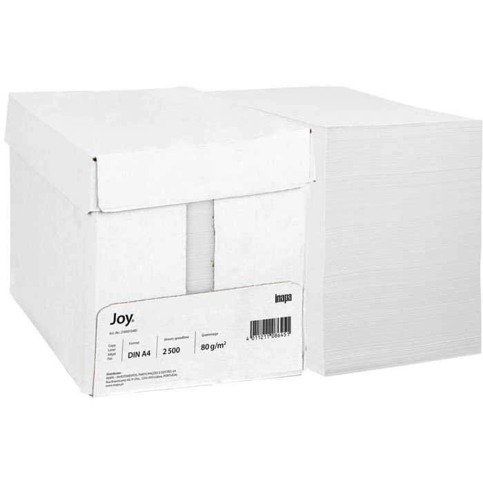 Inapa Kopierpapier Joy MaxBox, A4, 80g/qm, Weiß, Ungeriest 2500 Blatt