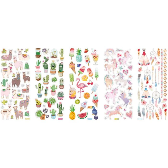 Folia Sticker 1414 Glitzer-Sticker, Verschiedene Motive, Ca. 125 Aufkleber – Bild 2