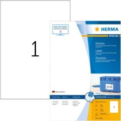 Herma Inkjet-Etiketten 10782 Special, Weiß, 210 X 297 Mm, Matt, 80 Blatt, 80 Stück
