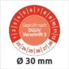 Zweckform Prüfplaketten 6976 Geprüft Nach DGUV Vo3, 2023-2028, Rot, Ø 30mm, Aus Vinyl, 80 Stück