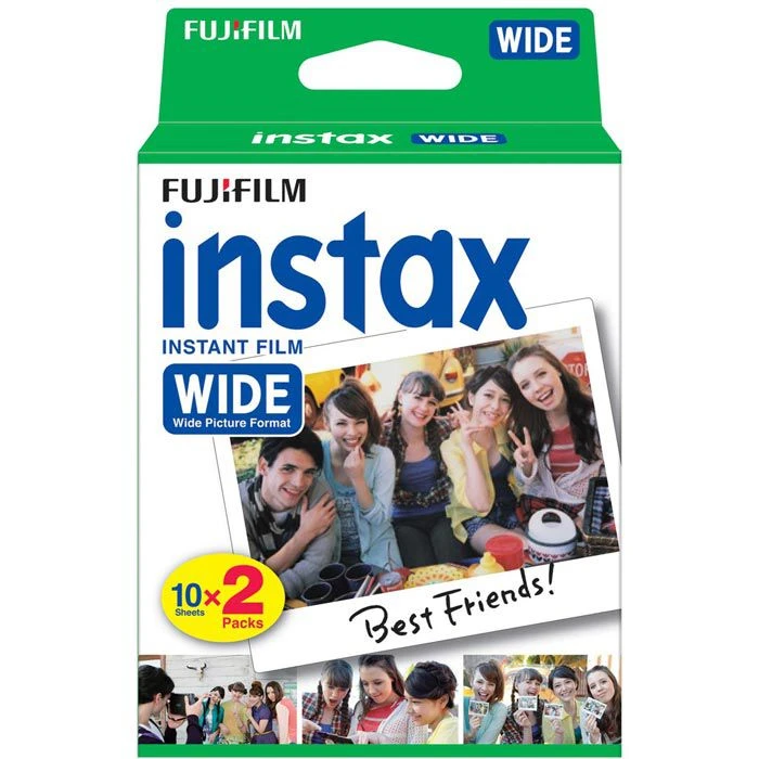 Fujifilm Sofortbildfilm Instax WIDE, 8,6 X 10,8cm, Weiß, 20 Blatt