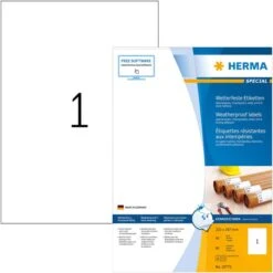 Herma Folienetiketten 10775-2 Special, Weiß Matt, 210 X 297 Mm, Wetterfest, 80 Blatt, 80 Stück