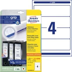 Zweckform Rückenschilder L4761REV-20, Weiß, 61 X 192mm, Selbstklebend, Ablösbar, 120 Stück