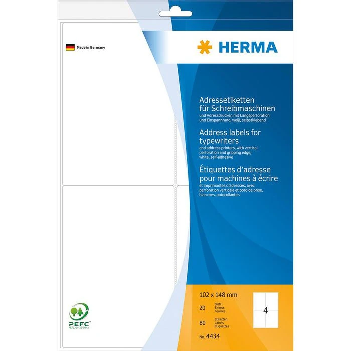 Herma Adressetiketten 4434 Weiß 102x148mm 80 Stück – Bild 3