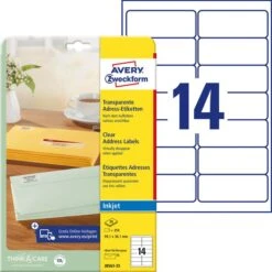 Avery Zweckform J8563-25 Etiketten Transparent