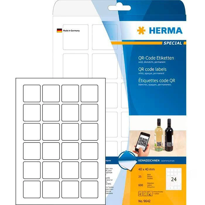 Herma 9642 QR-Code Etiketten 40 X 40mm 600 Stück