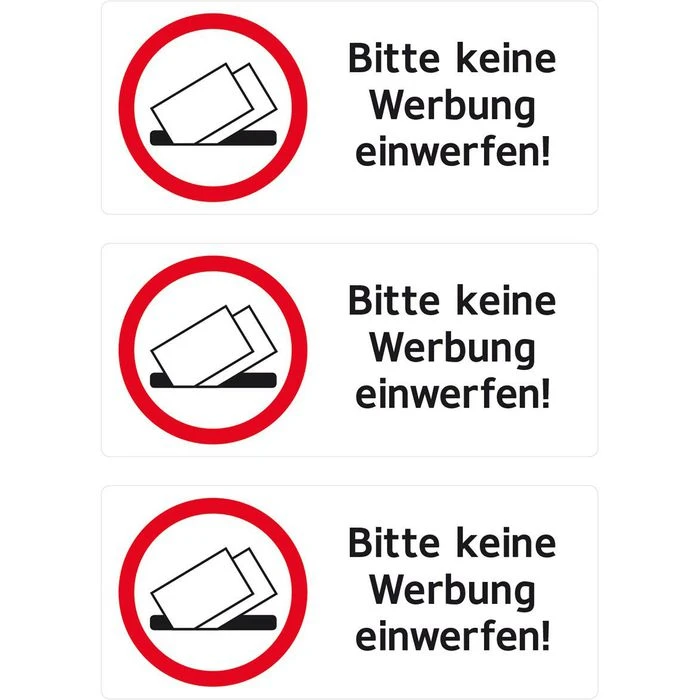Herma Hinweisetiketten 5738, Bitte Keine Werbung, 79 X 34mm, Selbstklebend, Wetterfest, 3 Stück – Bild 3