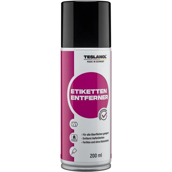 Teslanol Etikettenlöser Etikettenentfernerspray, Klebstoffentferner Mit Sprühkopf, 200ml