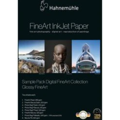 Hahnemühle Inkjet-Papier Glossy FineArt, A4, SamplePack 8 Qualitäten Glänzend Einseitig 16Blatt