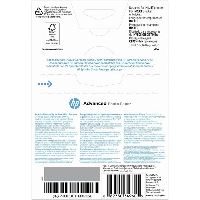 HP Q8692A Advanced Photo Paper 10x15cm Fotopapier – Bild 4