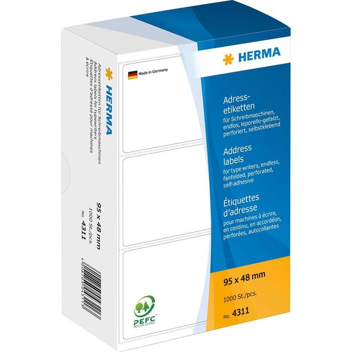 Herma 4311 Etiketten Weiß 95 X 48mm 1000 Stück – Bild 5