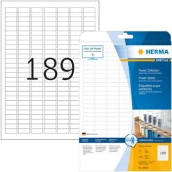 Herma Universaletiketten 10900, Special, Weiß, Power Etiketten, 25,4 X 10mm, 25 Blatt, 4725 Stück