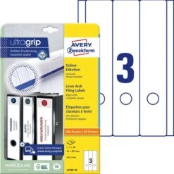 Zweckform Rückenschilder L4759-10, Weiß, 61 X 297mm, Selbstklebend, 30 Stück