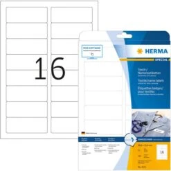 Herma Namensetiketten 4515, Weiß, 88,9 X 33,8mm, Selbstklebend, Ablösbar, 320 Stück