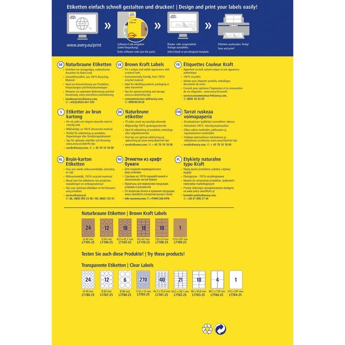 Zweckform Universaletiketten L7110-25, Naturbraun, 62 X 42 Mm, 25 Blatt, 450 Stück – Bild 6