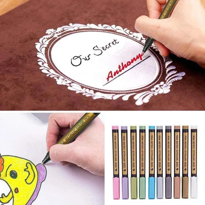 STA Metallic-Marker 300035, Rundspitze, Strichbreite 2mm, 10 Stück – Bild 4