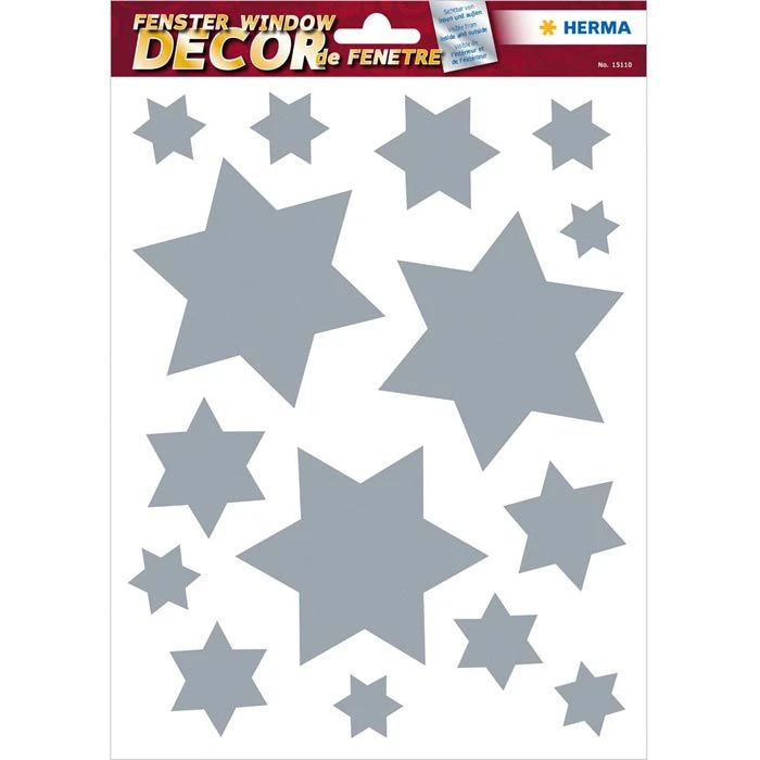 Herma Sticker Decor, 15110, Fensterbilder, Sterne, 15 Aufkleber 1 Herma Sticker Decor, 15110, Fensterbilder, Sterne, 15 Aufkleber