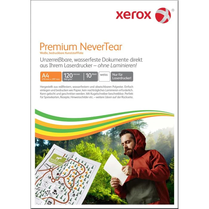Xerox™ Xerox Kopierfolien 003R98126 Premium Never Tear A4, Wasserfestes Papier, 120my, Weiß, 10 Stück