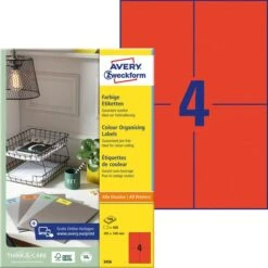 Avery Zweckform 3456 Rote Etiketten 105 X 148mm