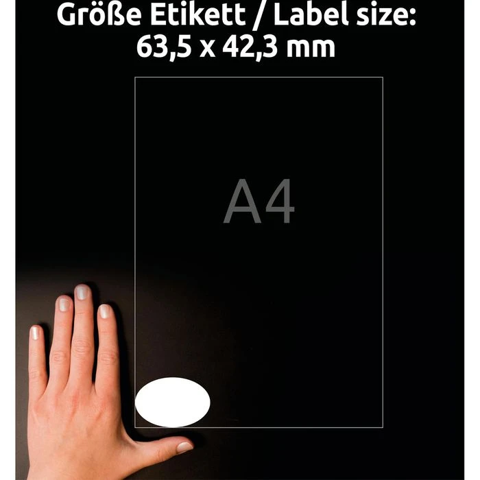 Zweckform Universaletiketten L6024REV-25, Weiß, 63,5 X 42,3mm Oval, Ablösbar, 25 Blatt, 450 Stück – Bild 4