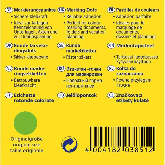 Zweckform Markierungspunkte 3851, Grün, Ø 10 Mm, 800 Stück – Bild 2