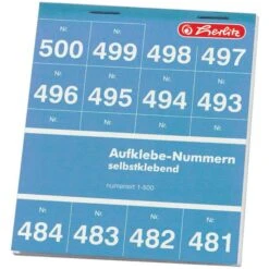 Herlitz Klebezahlen 791871, 1 - 500, Schwarz, Selbstklebend, 2,2cm