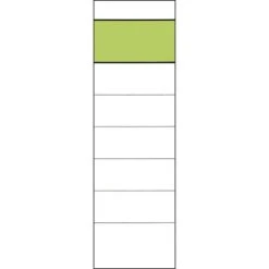 Ordner-Rückenschilder, 58 X 190mm, Weiß, Grüner-Balken, 10 Stück