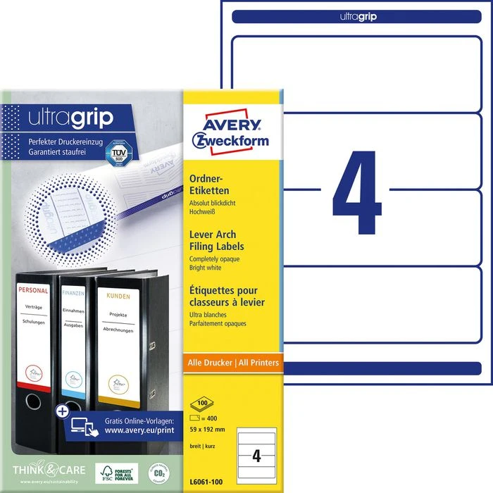 Zweckform L6061-100 59 X 192mm Rückenschilder