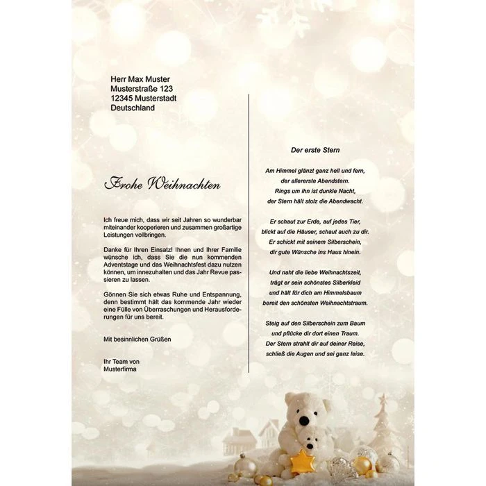 Böttcher-AG Weihnachtspapier Weihnachtsbären, A4, 100g/m², 100 Blatt – Bild 2