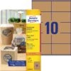 Zweckform Universaletiketten L7108-25, Naturbraun, 105 X 57 Mm, 25 Blatt, 250 Stück