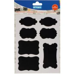 Stylex Tafeletiketten 36516, Verschiedene Größen Selbstklebend Schwarz 7 Stück