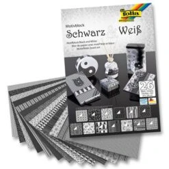 Folia Motivblock Schwarz & Weiß, 24 X 34 Cm, 26 Blatt, 80 G Und 270 G