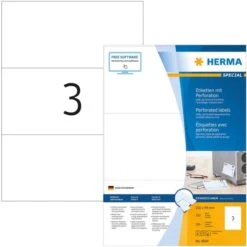 Herma Universaletiketten 4664, Special, Weiß, 210 X 99mm, 100 Blatt, 300 Stück, Perforiert