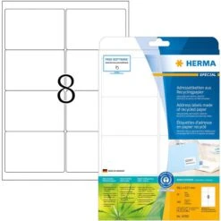 Herma Universaletiketten 10705, Special Recycling, Weiß, 99,1 X 67,7mm, 20 Blatt, 160 Stück