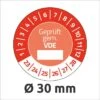 Zweckform Prüfplaketten 6986, Geprüft Gem. VDE, 2023-2028, Rot, Ø 30mm, Abziehsicher, 80 Stück