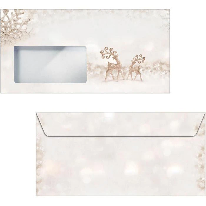 Sigel Weihnachtsumschläge DU228, DIN Lang, Brilliant Deer, Mit Fenster, 50 Stück – Bild 3