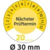 Zweckform Prüfplaketten 7905, Nächster Prüftermin, 20XX Gelb, Ø 30mm, Aus Vinyl, 80 Stück Individuell