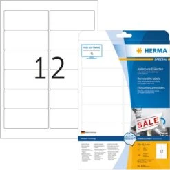 Herma Universaletiketten 4348 Movables, Weiß, 96 X 42,3mm, Ablösbar, 25 Blatt, 300 Stück