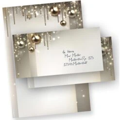 Tatmotive Weihnachtsbriefpapier Noblesse, Set, A4, 90g/m², 100 Blatt + 100 Umschläge