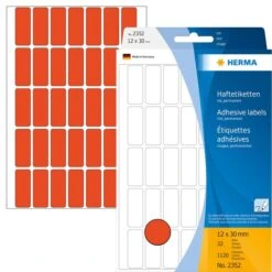 Herma Vielzwecketiketten 2352, Rot, 12 X 30mm, 32 Blatt, 1120 Stück