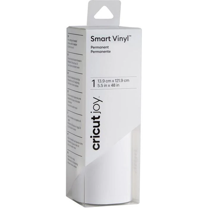 Cricut Plotterfolie Joy 2008028 Smart Vinyl, Weiß, 13,9 X 121,9 Cm, Permanent, Selbstklebend
