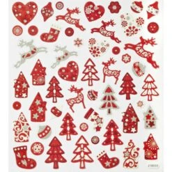 HobbyFun Sticker Weihnachten II, Verschiedene Weihnachtsmotive - Rot, 270 Aufkleber