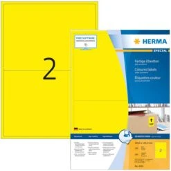 Herma Universaletiketten 4565, Special, Gelb, 199,6 X 143,5mm, 100 Blatt, 200 Stück